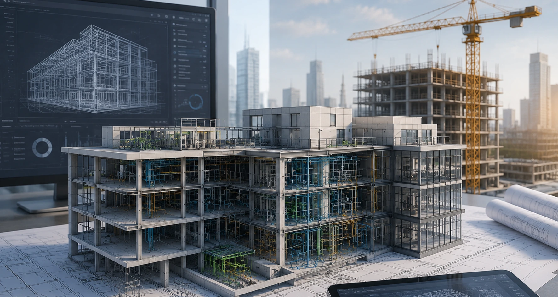 Maquette numérique BIM 3D pour projet de bâtiment et d'infrastructure