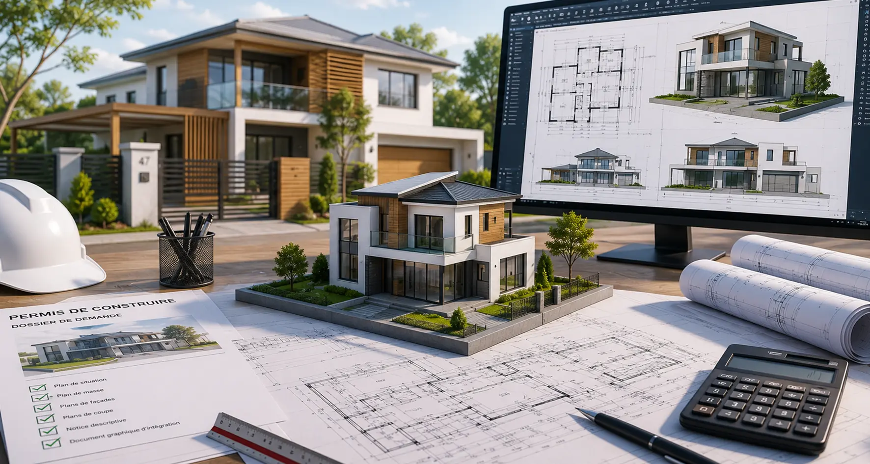 Conception de maison individuelle et préparation du dossier de permis de construire